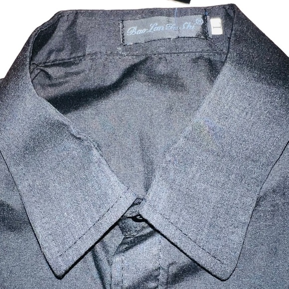 LIGHTWEIGHT Black Long sleeve ButtonDown Dress Shirt NWT Large - Picture 2 of 3